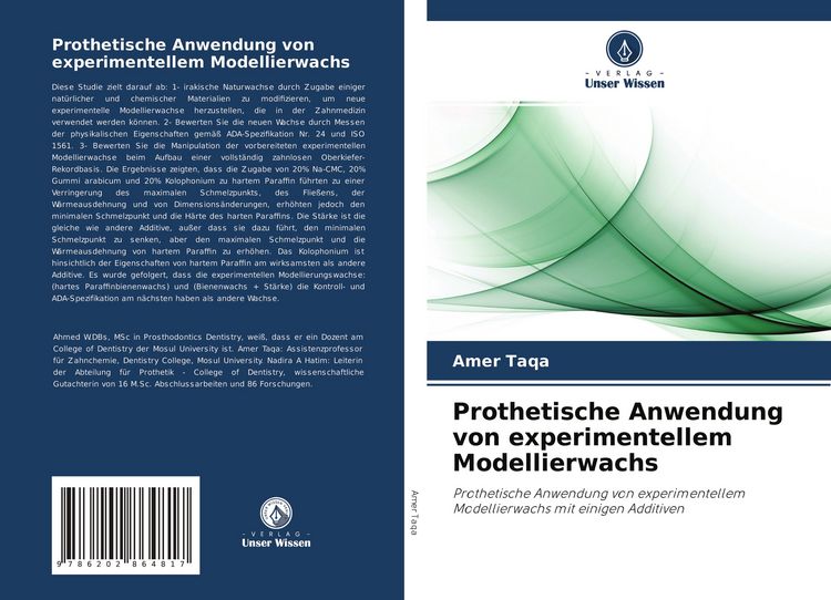 Produktbild: Prothetische Anwendung von experimentellem Modellierwachs