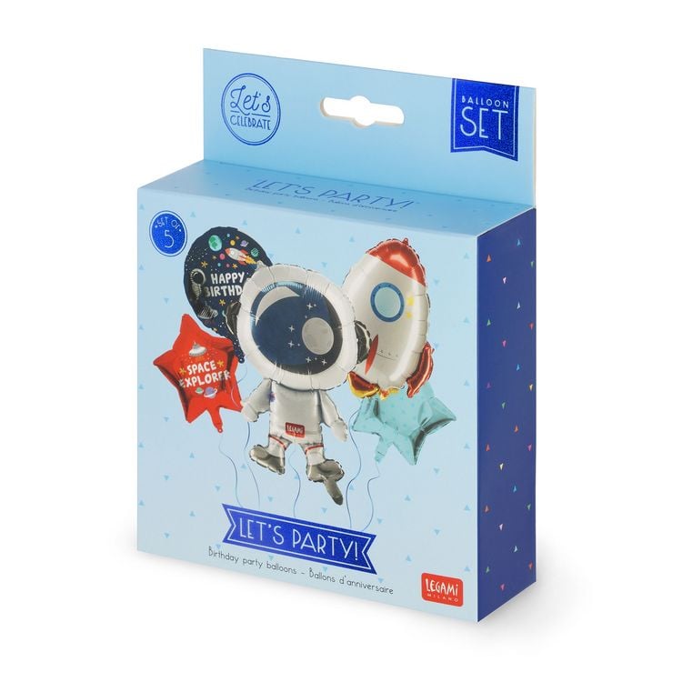 Produktbild: Legami 5er Set Ballons - Let's Party! - Weltall