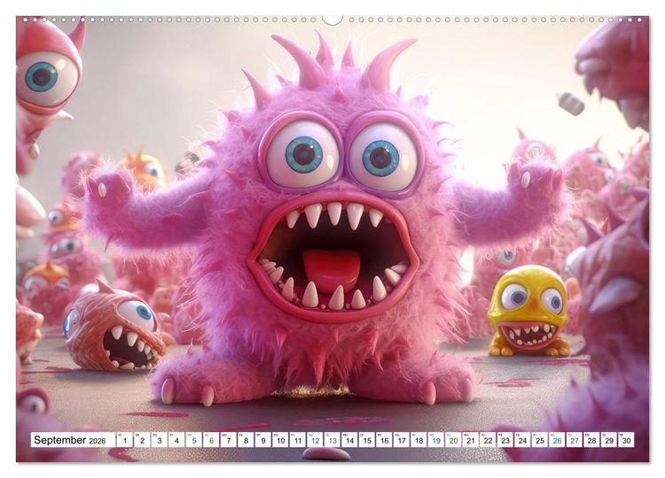 Produktbild: Monsterparade im Anmarsch (Wandkalender 2026 DIN A2 quer), CALVENDO Monatskalender