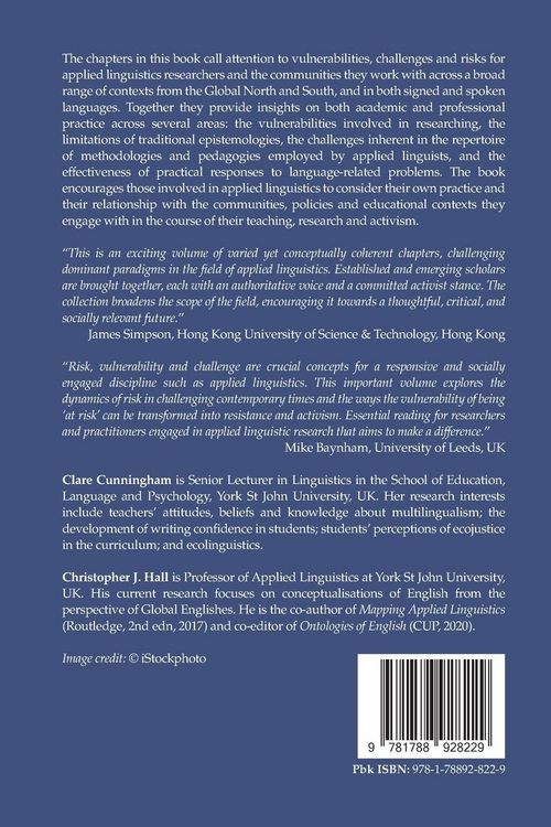 Produktbild: Vulnerabilities, Challenges and Risks in Applied Linguistics