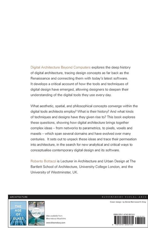 Produktbild: Bottazzi, R: Digital Architecture Beyond Computers