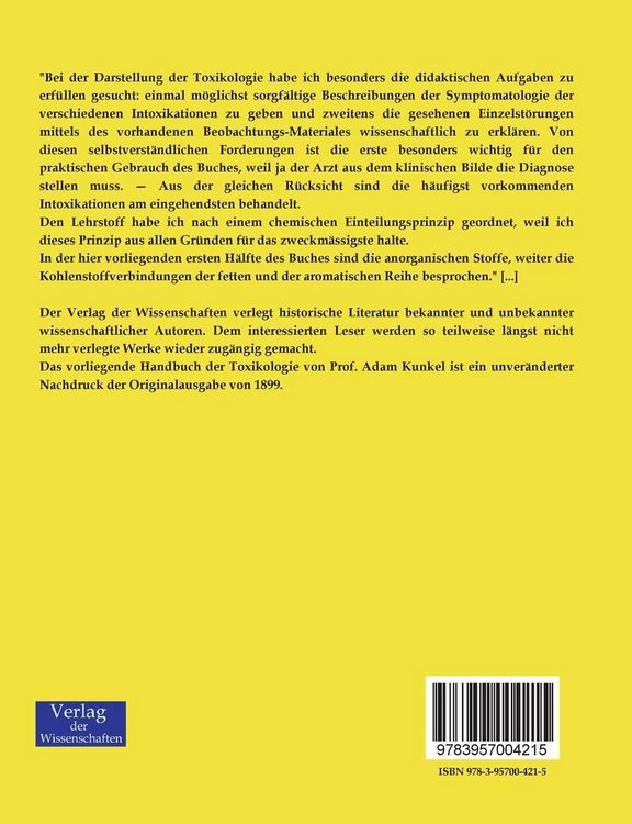 Produktbild: Handbuch der Toxikologie