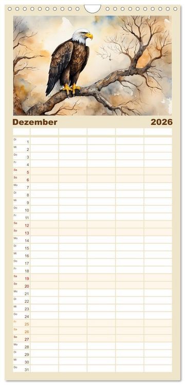 Produktbild: Familienplaner 2026 - Wei&szlig;kopfseeadler - Majest&auml;tische V&ouml;gel mit 5 Spalten (Wandkalender, 21 x 45 cm) CALVENDO