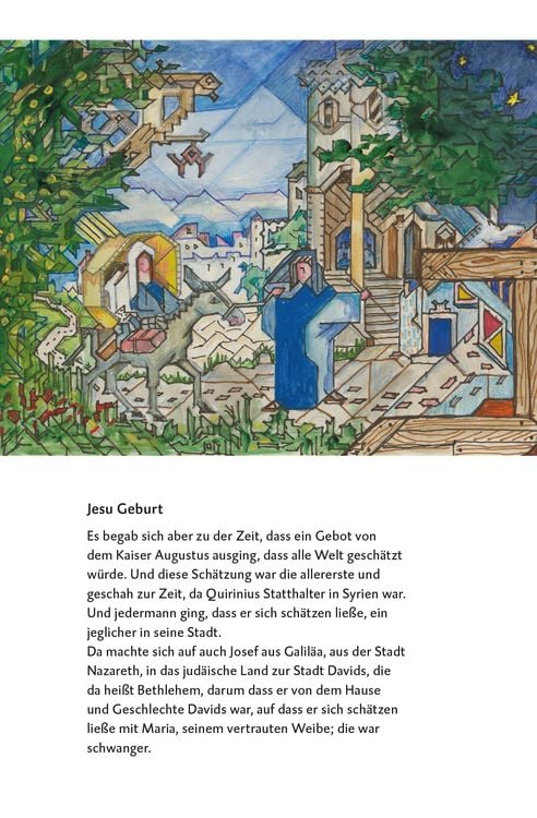 Produktbild: Lutherbibel mit Bildern von Willy Wiedmann. Mit Apokryphen und Familienchronik. Altes und Neues Testament mit den sch&ouml;nsten Bibel-Bildern des Stuttgarter K&uuml;nstlers auf 36 Farbseiten.
