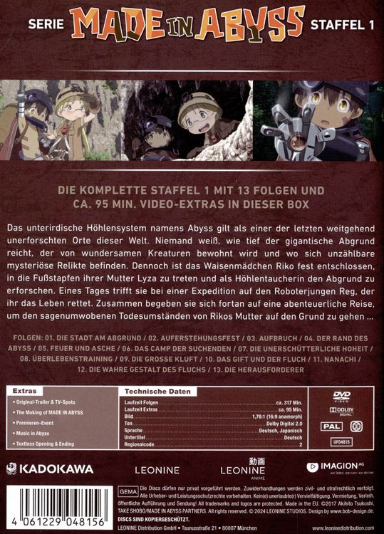 Produktbild: Made in Abyss - Staffel 1 [2 DVDs]