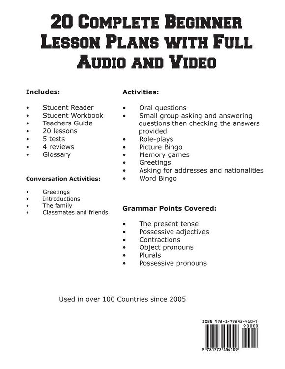 Produktbild: Beginners ESL Lesson Plans