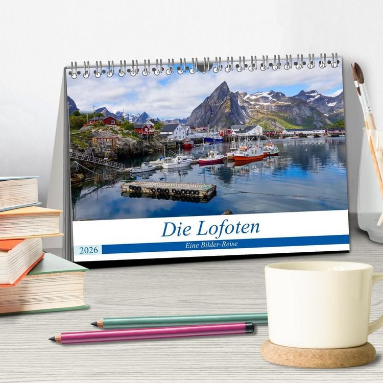 Produktbild: Die Lofoten - Eine Bilder-Reise (Tischkalender 2026 DIN A5 quer), CALVENDO Monatskalender