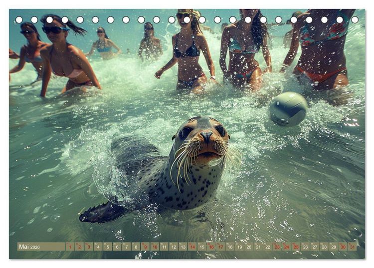 Produktbild: Tierische Balljunkies (Tischkalender 2026 DIN A5 quer), CALVENDO Monatskalender