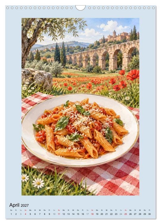 Produktbild: Pastagl&uuml;ck - Gemalte Gaumenfreuden (Wandkalender 2027 DIN A3 hoch), CALVENDO Monatskalender