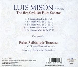 Produktbild: Mison:The Five Sevillian Flute Sonatas