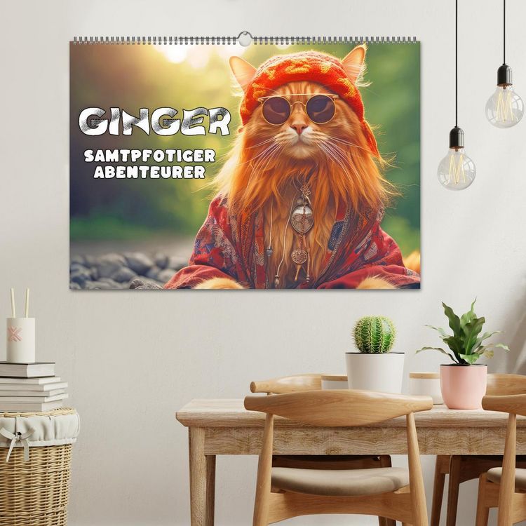 Produktbild: Ginger - Samtpfotiger Abenteurer (Wandkalender 2026 DIN A2 quer), CALVENDO Monatskalender