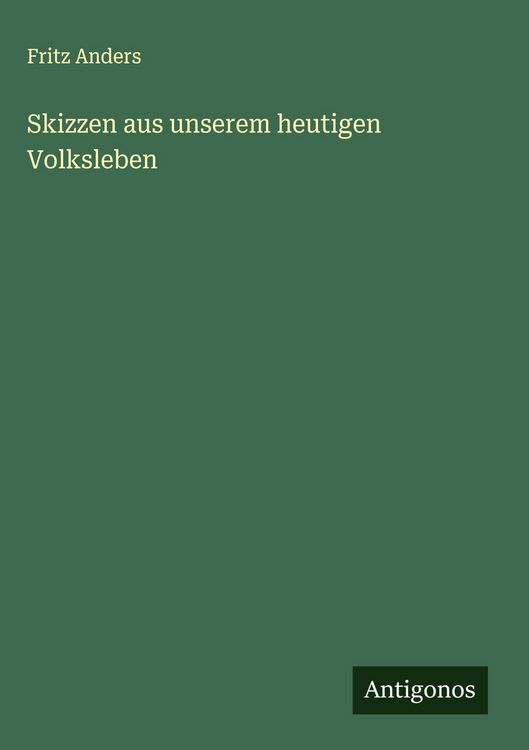 Produktbild: Skizzen aus unserem heutigen Volksleben
