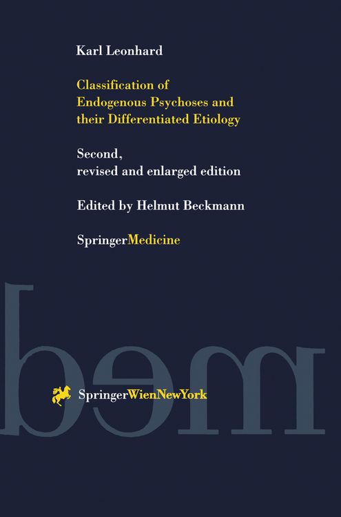 Produktbild: Classification of Endogenous Psychoses and their Differentiated Etiology