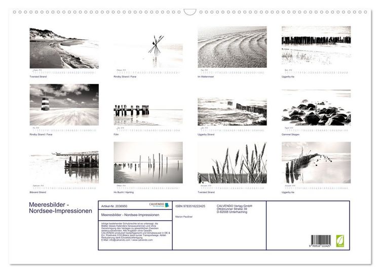 Produktbild: Meeresbilder - Nordsee-Impressionen (Wandkalender 2026 DIN A2 quer), CALVENDO Monatskalender