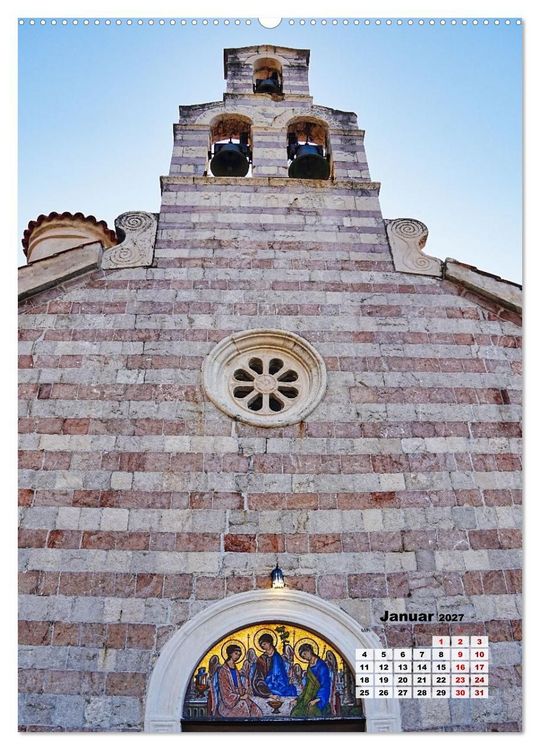 Produktbild: Kirchen rund um die Bucht von Kotor und in Budva (Wandkalender 2027 DIN A2 hoch), CALVENDO Monatskalender