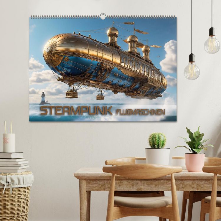 Produktbild: Steampunk Flugmaschinen (Wandkalender 2026 DIN A2 quer), CALVENDO Monatskalender