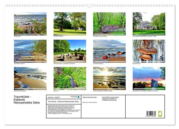 Produktbild: Traumk&uuml;ste - Estlands Naturparadies Saka (Wandkalender 2026 DIN A2 quer), CALVENDO Monatskalender