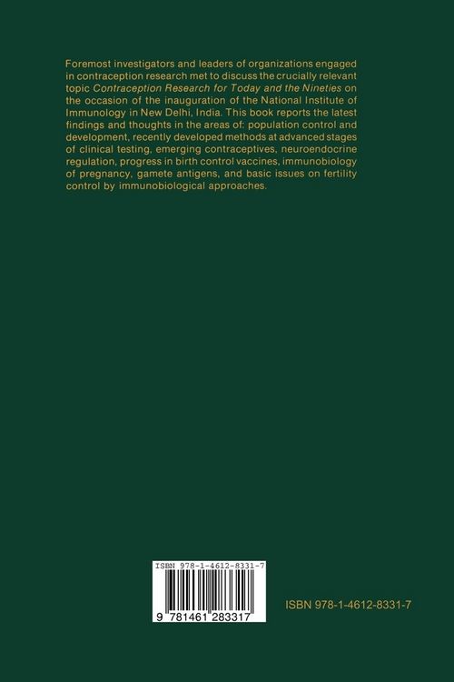 Produktbild: Contraception Research for Today and the Nineties