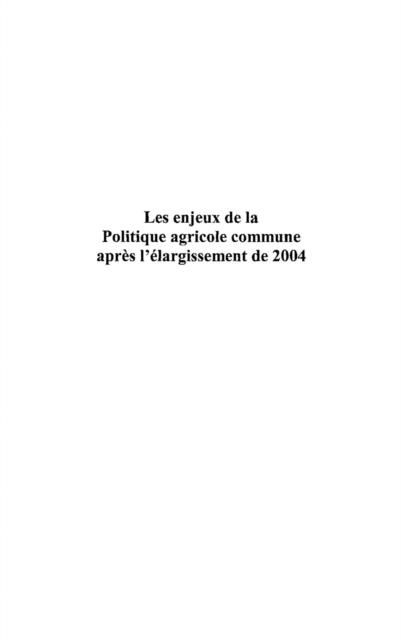 Produktbild: Enjeux de la politique agricole commune