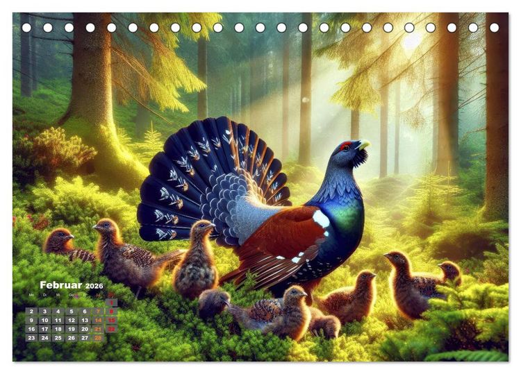 Produktbild: Stark wie der Auerhahn (Tischkalender 2026 DIN A5 quer), CALVENDO Monatskalender