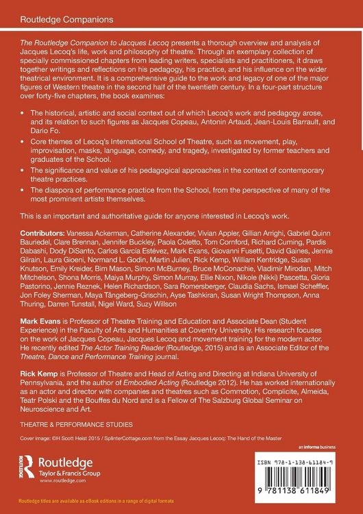 Produktbild: The Routledge Companion to Jacques Lecoq