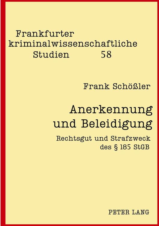 Produktbild: Anerkennung und Beleidigung
