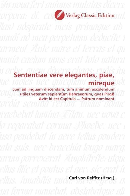 Produktbild: Sententiae vere elegantes, piae, mireque