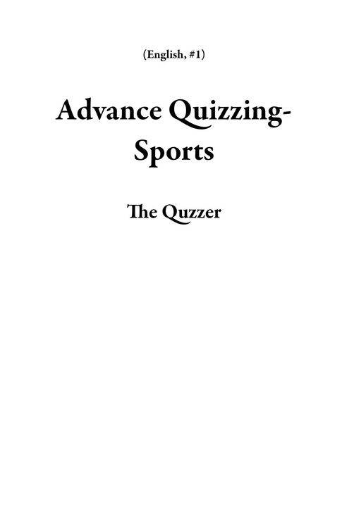 Produktbild: Advance Quizzing-Sports (English, #1)