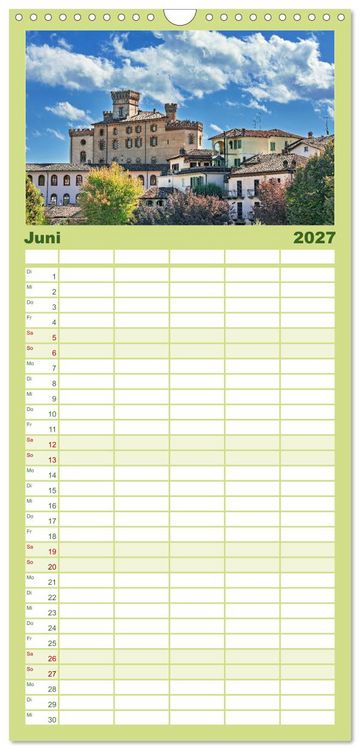 Produktbild: Familienplaner 2027 - Piemont - Norditaliens stille Sch&ouml;nheit mit 5 Spalten (Wandkalender, 21 x 45 cm) CALVENDO