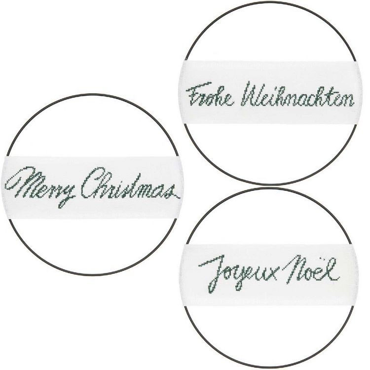 Produktbild: Stickpackung Gez&auml;hlter Kreuzstich, Band Schriftzug "Frohe Weihnachten"