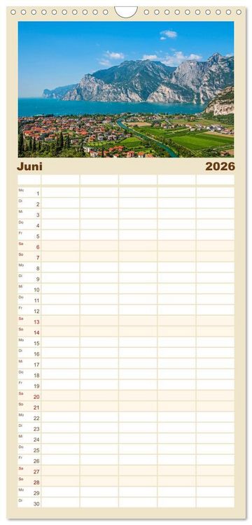 Produktbild: Familienplaner 2026 - Gardasee - lago di Garda by Sascha Ferrari mit 5 Spalten (Wandkalender, 21 x 45 cm) CALVENDO
