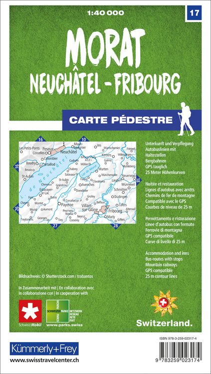 Produktbild: K&uuml;mmerly+Frey Wanderkarte 17 Murten 1:40.000