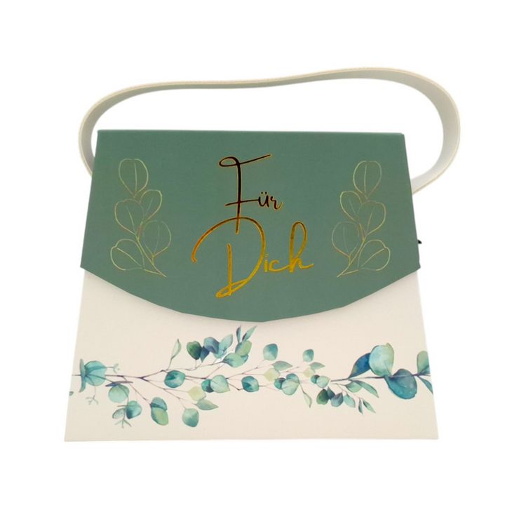 Produktbild: Geschenkbox F&uuml;r dich Handtaschenform gr&uuml;n