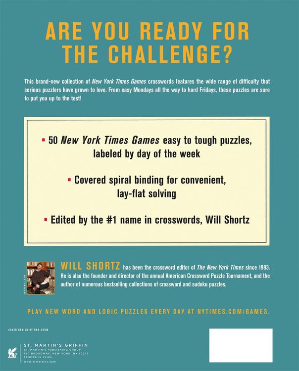 Produktbild: New York Times Games Monday Through Friday 50 Easy to Tough Crossword Puzzles Volume 10