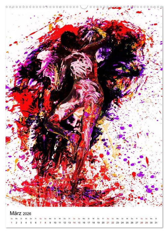 Produktbild: Farbakte - Action Paintings (Wandkalender 2026 DIN A2 hoch), CALVENDO Monatskalender