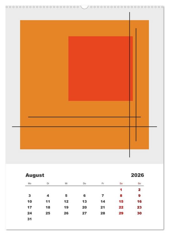 Produktbild: GeoArt - geometrische Formen (hochwertiger Premium Wandkalender 2026 DIN A2 hoch), Kunstdruck in Hochglanz