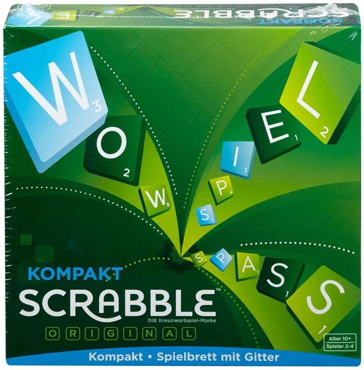 Produktbild: Mattel Games Scrabble Kompakt, Gesellschaftsspiel, Brettspiel, Reisespiel