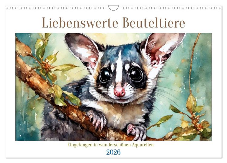 Produktbild: Liebenswerte Beuteltiere (Wandkalender 2026 DIN A3 quer), CALVENDO Monatskalender