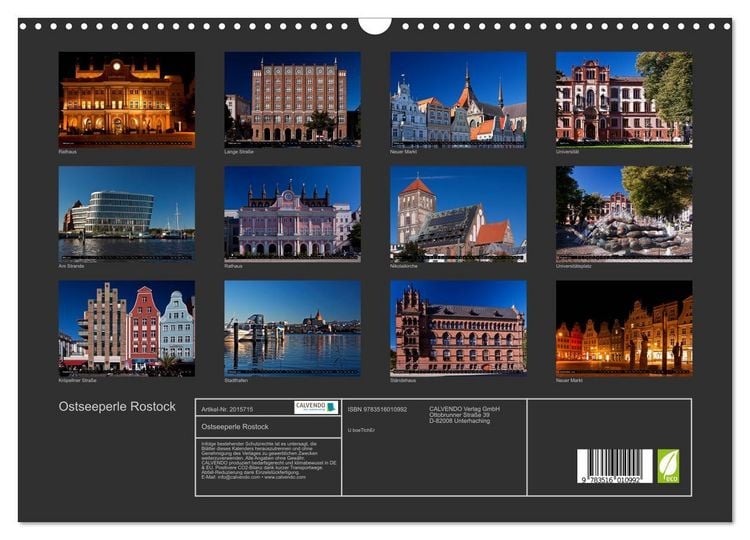 Produktbild: Ostseeperle Rostock (Wandkalender 2026 DIN A3 quer), CALVENDO Monatskalender