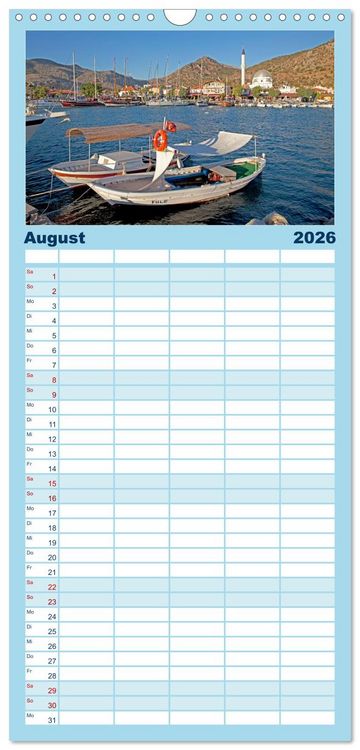 Produktbild: Familienplaner 2026 - Sommer an der T&uuml;rkischen &Auml;g&auml;is mit 5 Spalten (Wandkalender, 21 x 45 cm) CALVENDO