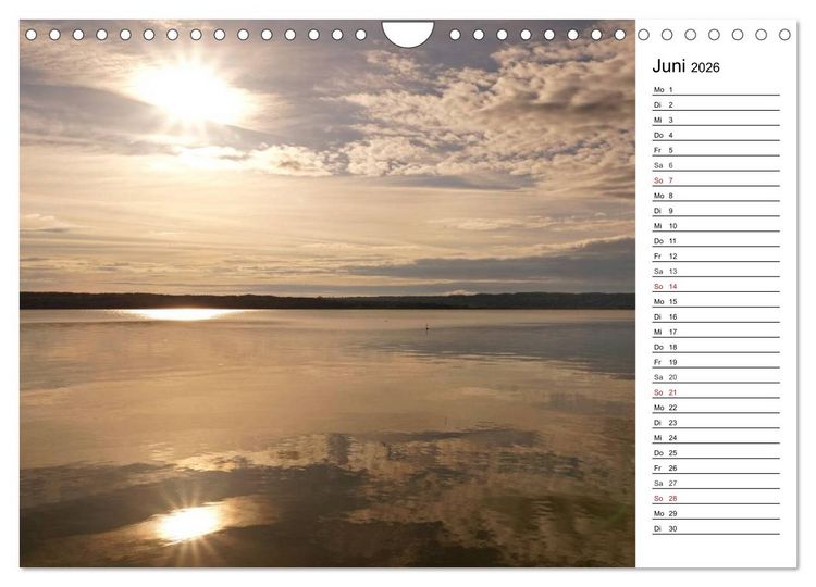 Produktbild: Seest&auml;rke - Der Ammersee (Wandkalender 2026 DIN A4 quer), CALVENDO Monatskalender