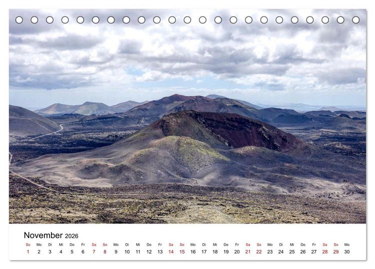Produktbild: Lanzarote - Insel der spektakul&auml;ren Landschaften (Tischkalender 2026 DIN A5 quer), CALVENDO Monatskalender