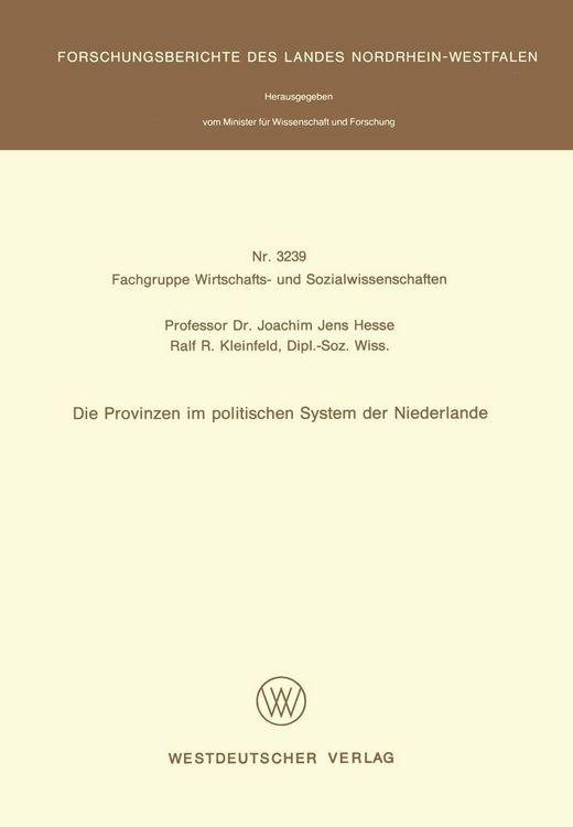 Produktbild: Die Provinzen im politischen System der Niederlande