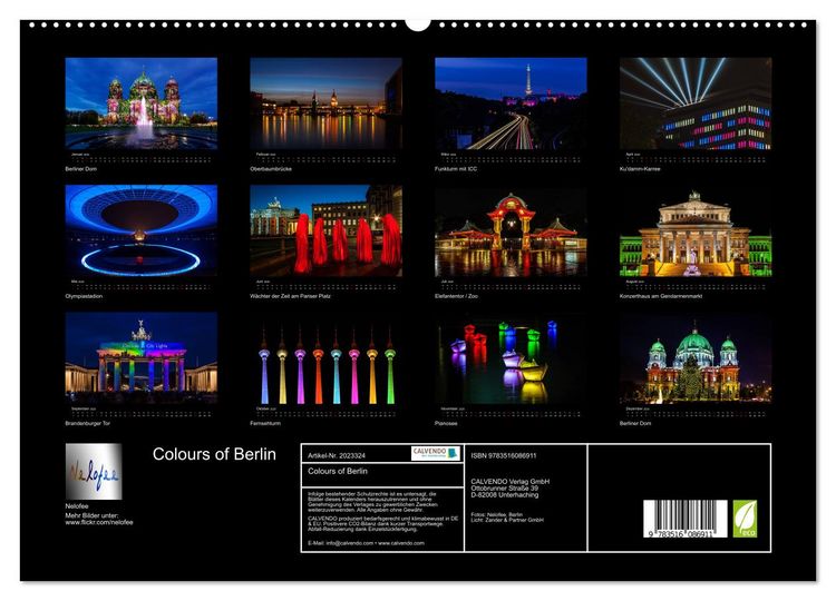 Produktbild: Colours of Berlin (hochwertiger Premium Wandkalender 2026 DIN A2 quer), Kunstdruck in Hochglanz