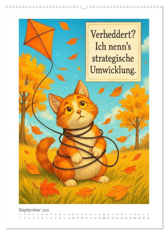 Produktbild: Alles nach Plan. Meinem. - F&uuml;r Menschen mit Katze. Oder f&uuml;r Menschen von Katze. (hochwertiger Premium Wandkalender 2026 DIN A2 hoch), Kunstdruck in Hochglanz