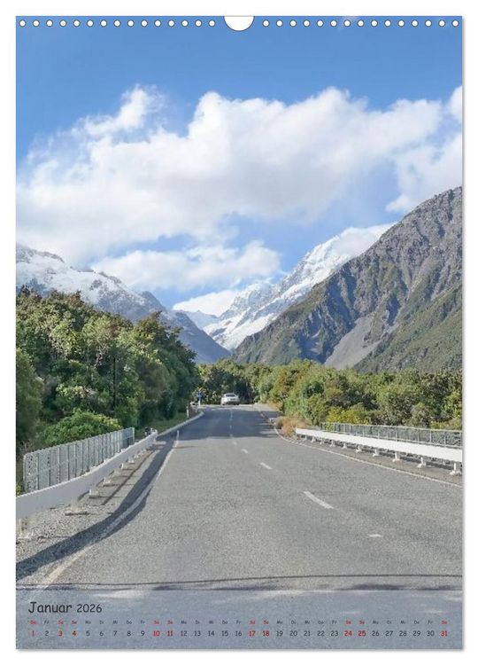 Produktbild: Neuseeland &ndash; Unterwegs auf der S&uuml;dinsel (Wandkalender 2026 DIN A3 hoch), CALVENDO Monatskalender