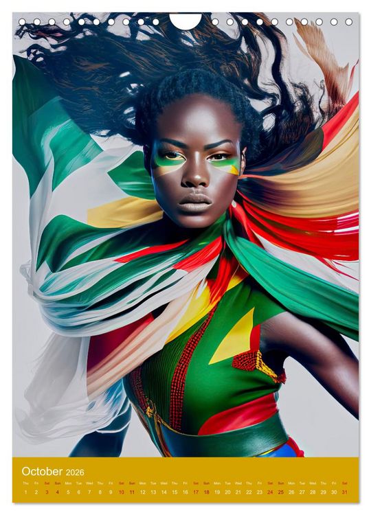 Produktbild: African beauties in a feather style (Wall Calendar 2026 DIN A4 portrait), CALVENDO 12 Month Wall Calendar