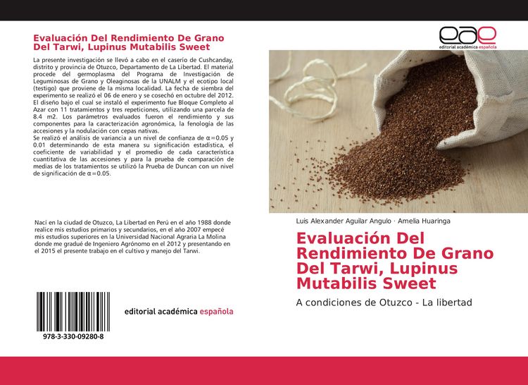 Produktbild: Evaluaci&oacute;n Del Rendimiento De Grano Del Tarwi, Lupinus Mutabilis Sweet