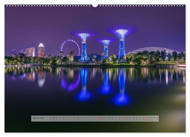 Produktbild: Discover Singapore (High Quality Premium Wall Calendar 2026 DIN A2 landscape),CALVENDO 12 Month Wall Calendar
