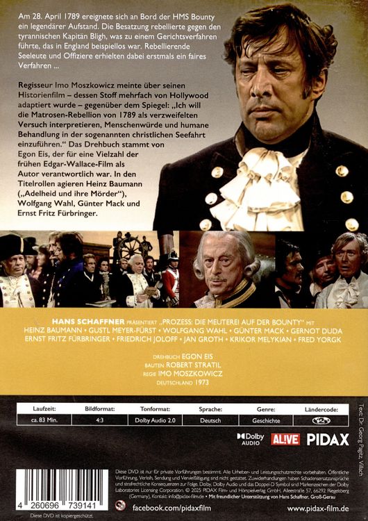 Produktbild: Die Meuterei auf der Bounty / Aufw&auml;ndige Verfilmung der ber&uuml;hmten Matrosen-Rebellion mit Starbesetzung (Pidax Historien-Klassiker)